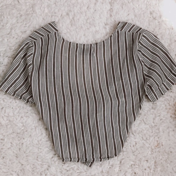 Striped Urban Outfitters Wrap Crop Top - Picture 2 of 2